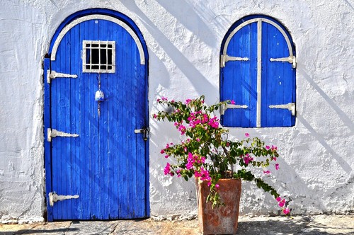 Destination Bodrum maison blanche et bleue