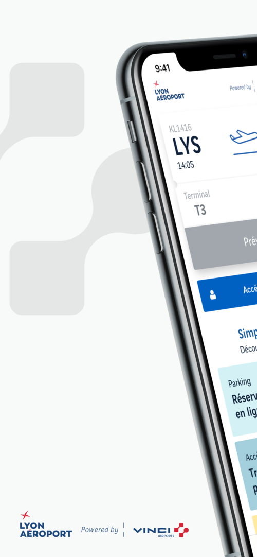 Ecran application Lyon Aéroport iPhone X