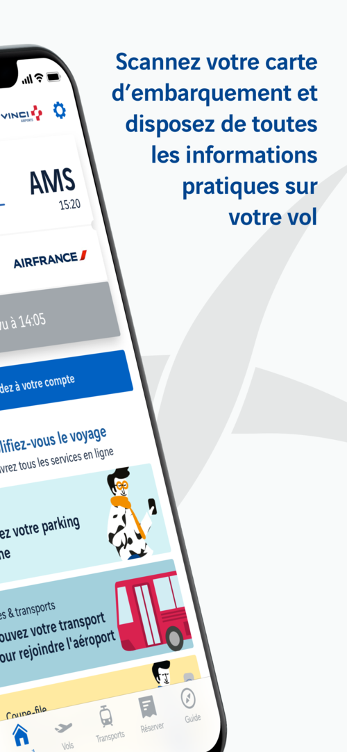 Ecran application Lyon Aéroport iPhone X