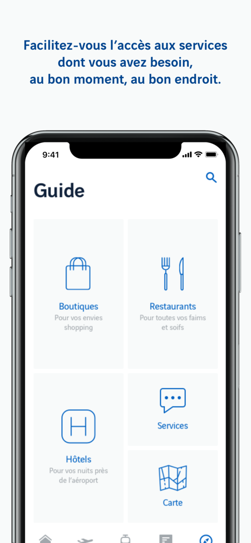 Ecran application Lyon Aéroport iPhone X
