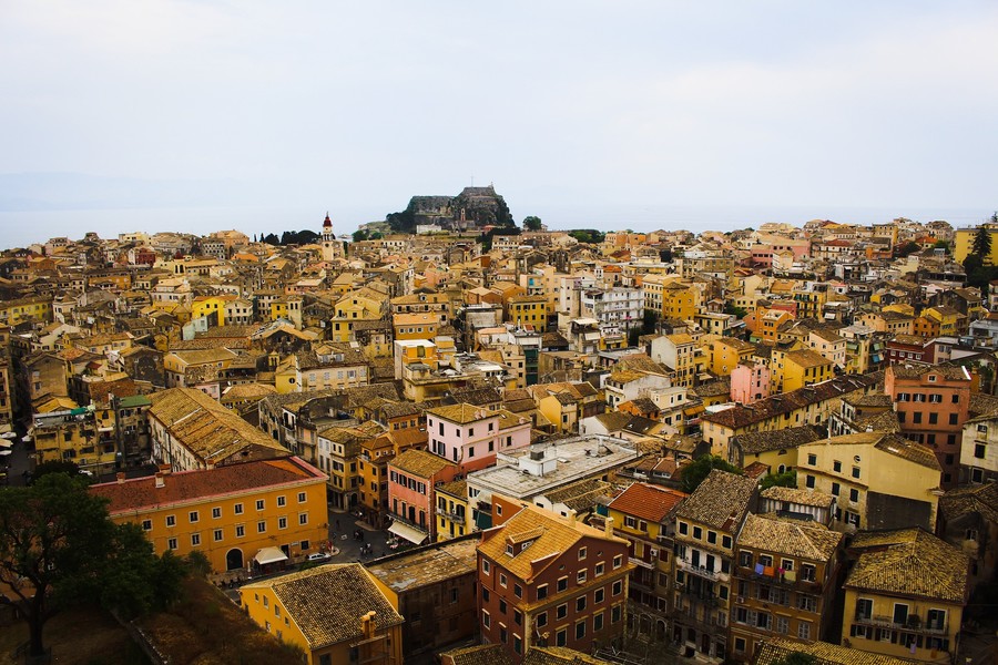 Vue de la ville de Corfou et sa forteresse