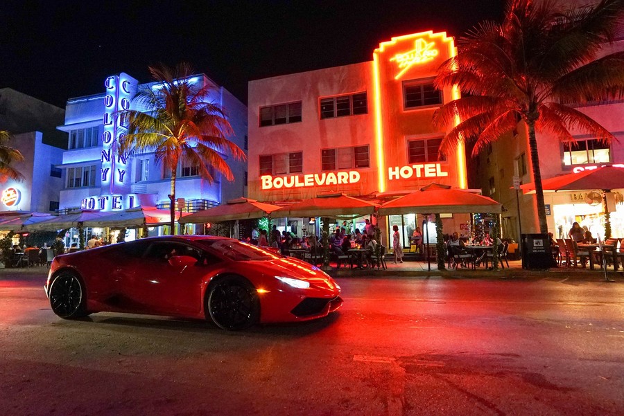 Rue de Miami de nuit