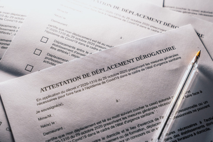 Attestation de déplacement