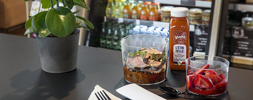 Commerces restaurant Fly me to the food header